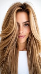 Woman with long flowing hair