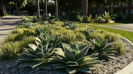 Tropical landscaping design, curbside planting