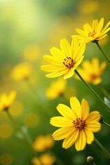 Obraz premium Bright yellow flowers creating a vibrant and colorful background, vibrant, pattern