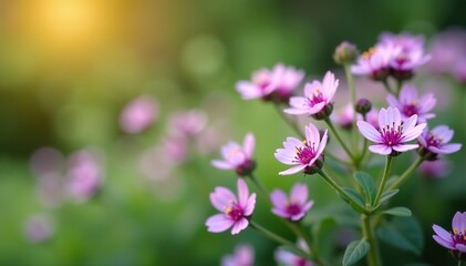 Obraz premium Close-up of delicate thyme flowers blooming in a garden, outdoor, beauty