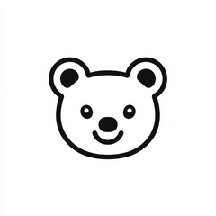 Naklejka premium Cute Bear Face Icon