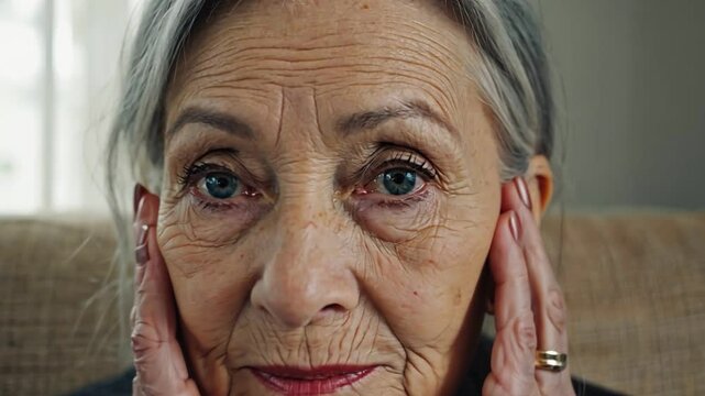 Portrait of Wisdom: A close-up of an elderly woman, her face etched with the stories of a life well-lived. Her expressive eyes reflect a depth of experience.