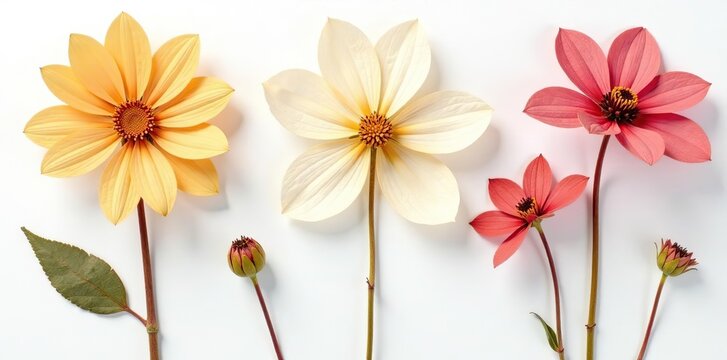 Dried Pressed Caspia Flowers on white background,  purple,  isolated
