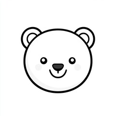 Fototapeta premium Cute Bear Face Icon