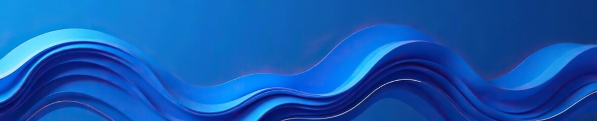Naklejka premium Dynamic blue shapes with white lines on a minimal geometric background, banner, futuristic