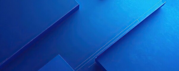 Dynamic blue shapes with white lines on minimalist geometric background,  texture,  poster