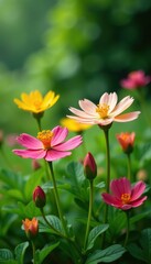 Obraz premium Calotrope flowers blooming amidst vibrant greenery in nature, growth, background
