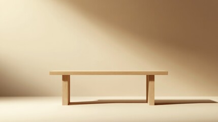 simple table The Beauty of Simplicity in Wooden Design on beautiful light brown background