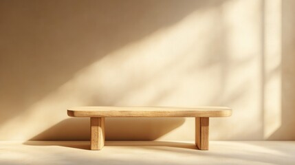 simple table The Beauty of Simplicity in Wooden Design on beautiful light brown background