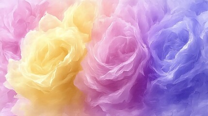 Obraz premium Pastel roses, soft focus, floral background.