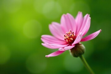 Close up photo of pink Astragalus flower with blurred green background,  plant,  macro