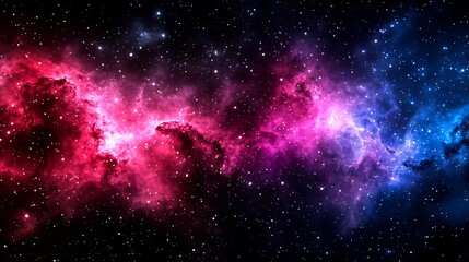 Cosmic nebula with pink and blue hues.