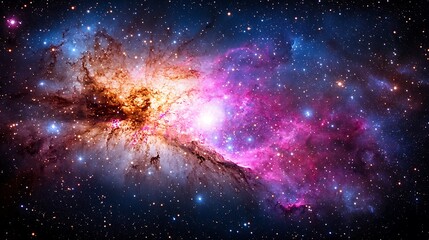 Obraz premium Vibrant nebula with cosmic dust and stars. (1)