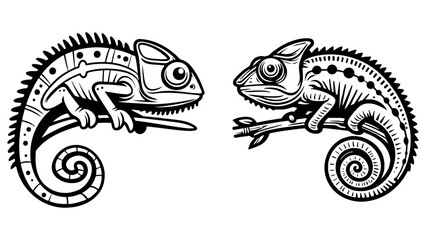 Chameleon Sketch Drawing.