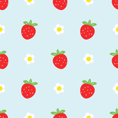 Seamless pattern with strawberry.