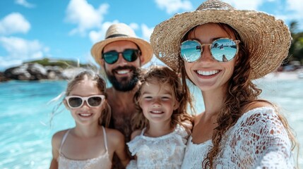 Obraz premium portrait of a happy family, road trip, vacation