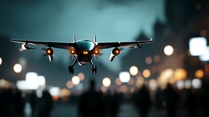 Abstract city night lightscape blurred urban background