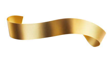 Gold ribbon banner isolated on a transparent background