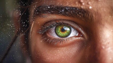 Close-up eye, vibrant colors