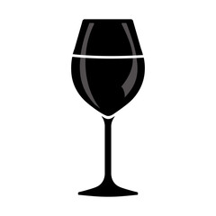 Wine Glass Vector Icon. Elegant Silhouette of a Wine Glass Highlighting the Drink s Allure