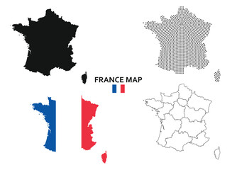 Fototapeta premium France map. Set of vector maps. dotted map.
