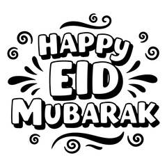 Fototapeta premium Happy Eid Mubarak graphic, suitable for marketing