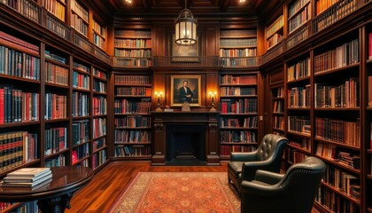 Luxurious library interior