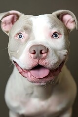 Obraz premium A beautiful smiling dog stares directly into the camera happily