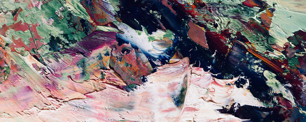 Fototapeta premium Abstract art background . Hand painting artwork on canvas .