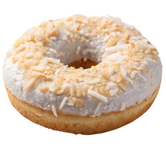 Delicious Coconut Donut on White Background