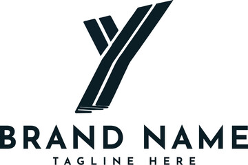 Modern letter Y branding logo in abstract style. Generative AI.