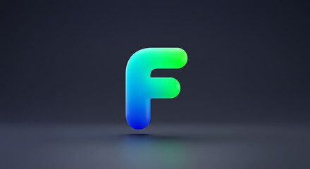 Isolated 3D F letter