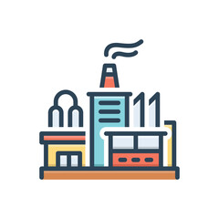 Color illustration icon for industry