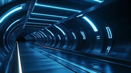 Obraz premium Futuristic Neon Tunnel Pathway