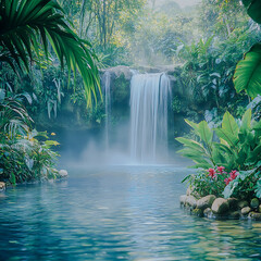 Rainforest Waterfall Oasis