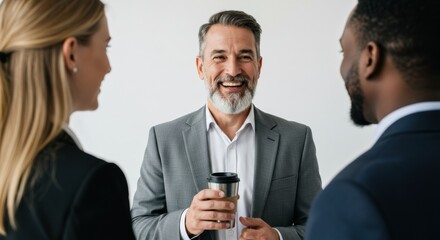 Diverse Business Team Meeting with Coffee Break
