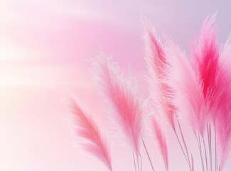 Obraz premium Delicate Pink Pampas Grass in Soft Light