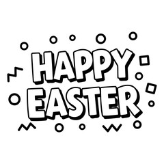 Happy Easter graphic, bold font,  marketing