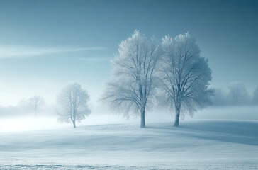 Fototapeta premium winter landscape with trees
