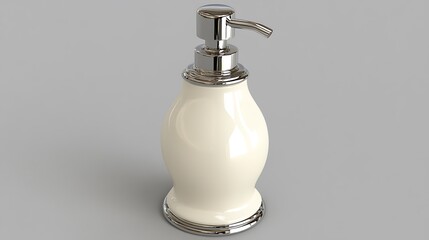 Cream Ceramic Soap Dispenser.