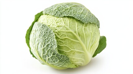 Fototapeta premium Savoy Cabbage Head Isolated on White, Fresh ,Vegetable