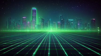 Glowing Chrome-Textured Green Ener With Plasma-Infused