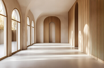Obraz premium Modern Minimalist Interior Design Corridor
