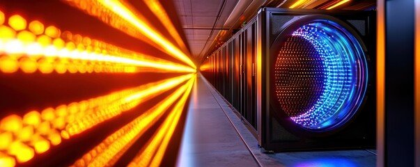 Data center operations showcase high-tech facility digital infrastructure modern environment close-up view innovation