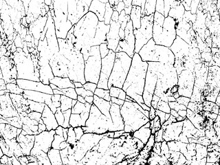 Concrete wall texture with cracked surface. Old concrete wall with cracked flaking paint, closeup of cracks and fissures of peeling paint on a transparent background