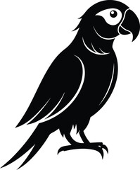 Parrot Silhouette Vector Design – Exotic Bird Icon
