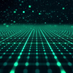 Grid Forming Emerald High- Abstract Neon Green Pattern