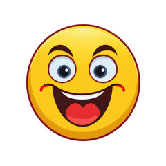 Crazy face emoji on transparent png background