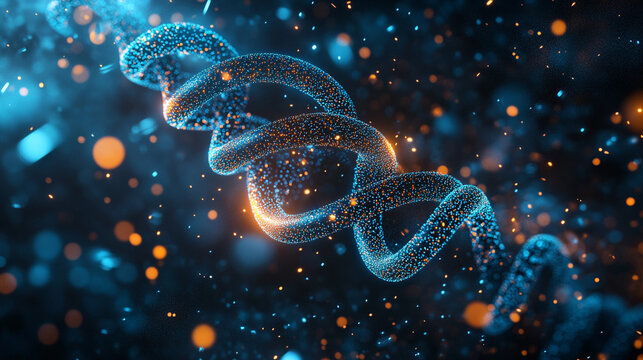 Twisting Helix Glowing Through Cybernet Teal Futuristic