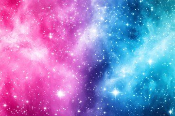 A Beautiful Nebula Showing Pink Purple And Blue With Stars
